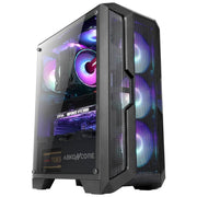 ABKONCORE H250X 4 RGB FANS IRIS FANS Front and Left Premium Tempered Glass mid tower computerGaming Case