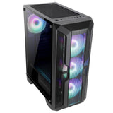 ABKONCORE H250X 4 RGB FANS IRIS FANS Front and Left Premium Tempered Glass mid tower computer Gaming Case - milaaj