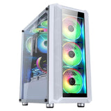 ABKONCORE Helios H301G White SYNC, 4+2 Driver Bays, RGB Spectrum Cooling FAN, Mid-Tower, Steel Body, USB 3.0 Gaming Computer Case