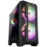<transcy>ABKONCORE H600X RGB ، ATX ، زجاج مقوى أنيق ، مروحة طيف ، USB 3.0 ، 7 فتحات توسعة ، حقيبة ألعاب كمبيوتر سوداء برجية متوسطة</transcy>