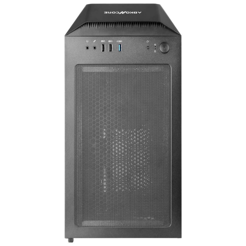 ABKONCORE HELIOS H300G SYNC ABS, 7 Expansion Slots,3+2 Driver Byas, Tempered Glass, Steel Body, Black ,Cooling FAN & Radiator Supported ATX,USB 3.0,  Mid Tower Computer Case - milaaj