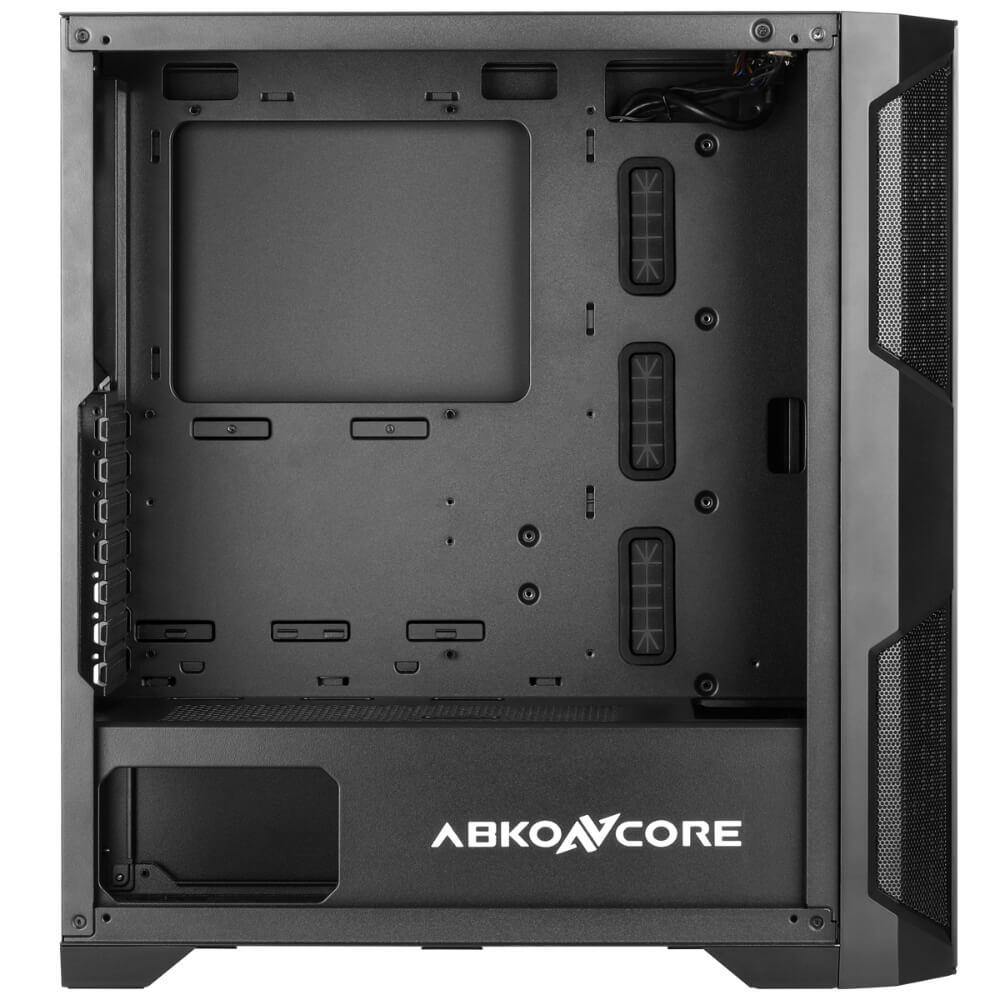 ABKONCORE Helios H500G RGB, 4+2 Driver Bays, Tempered Glass,Bottom Dust Filter,  Mesh Steel Body, Black ,Radiator Supported ATX Mid Tower Computer Gaming Case - milaaj